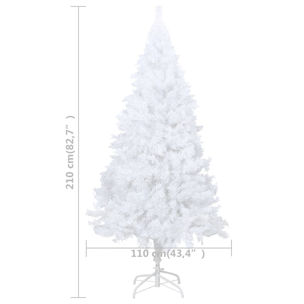 vidaXL Artificial Christmas Tree with LEDs&Thick Branches White 82.7"