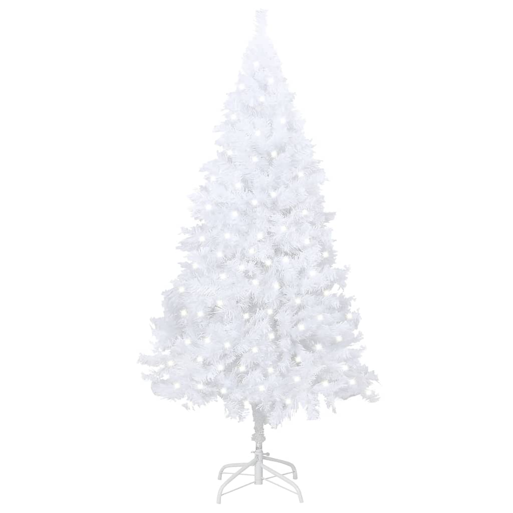 vidaXL Artificial Christmas Tree with LEDs&Thick Branches White 94.5"