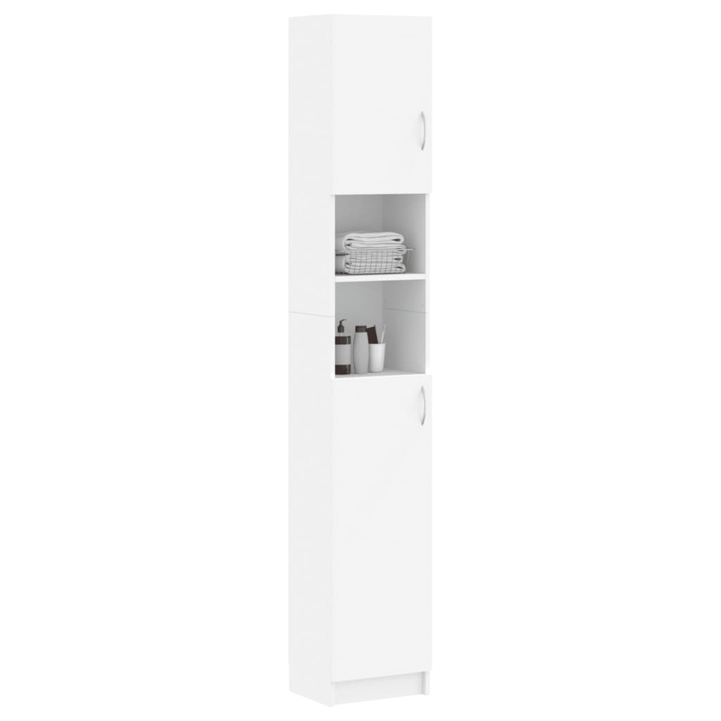 vidaXL Bathroom Cabinet White 12.6"x10"x74.8" Engineered Wood