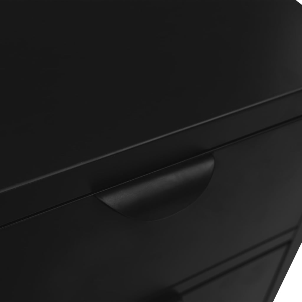 vidaXL Sideboard Black 29.5"x13.8"x27.6" Steel and Tempered Glass