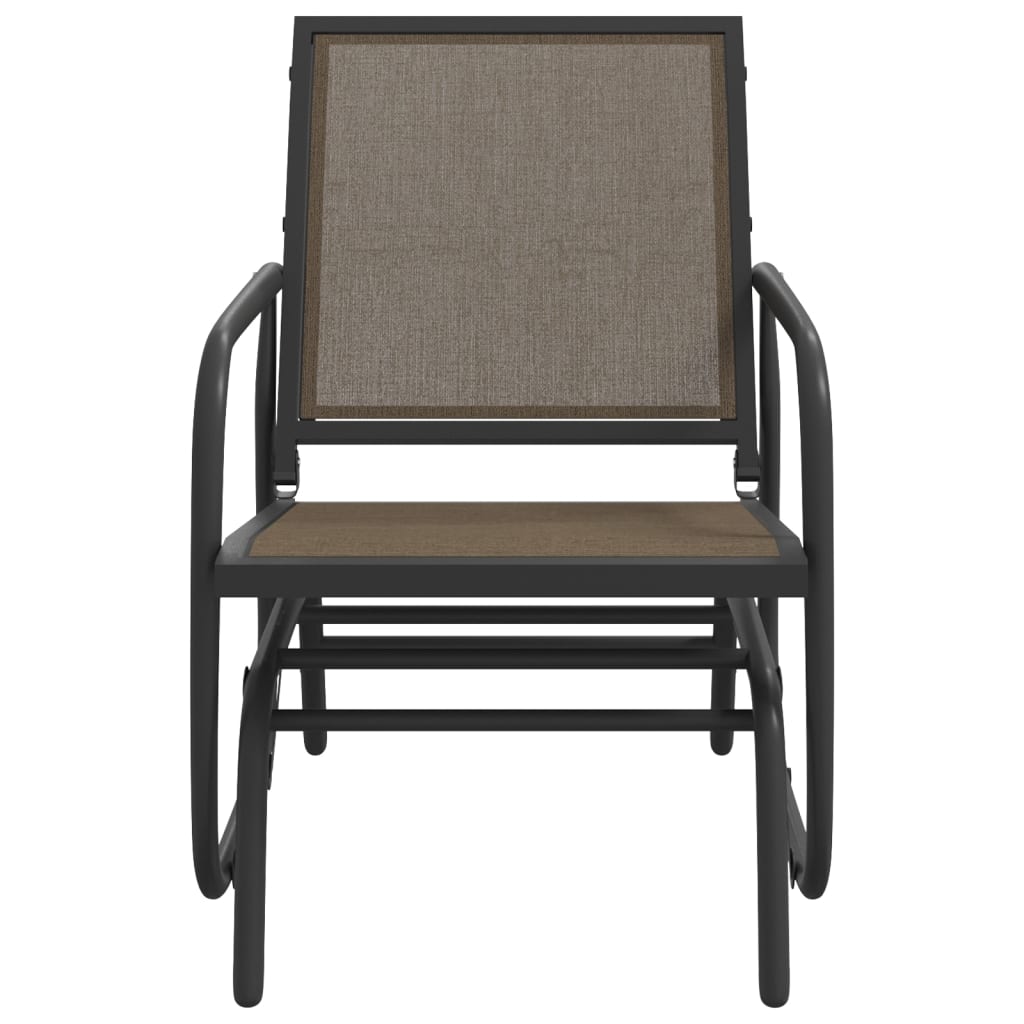 vidaXL Garden Glider Chair Brown 24"x29.9"x34.3" Textilene&Steel