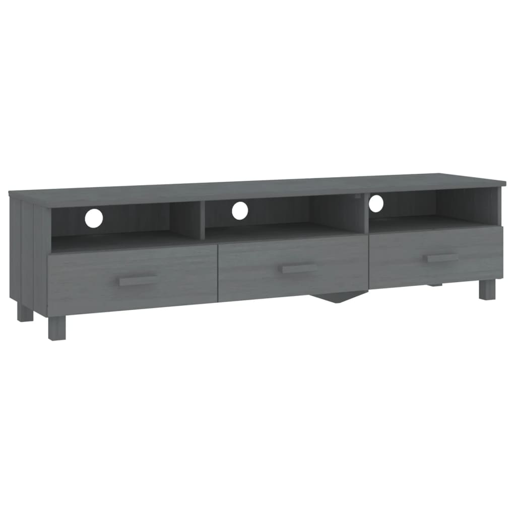 vidaXL TV Cabinet Dark Gray 62.2"x15.7"x15.7" Solid Wood Pine