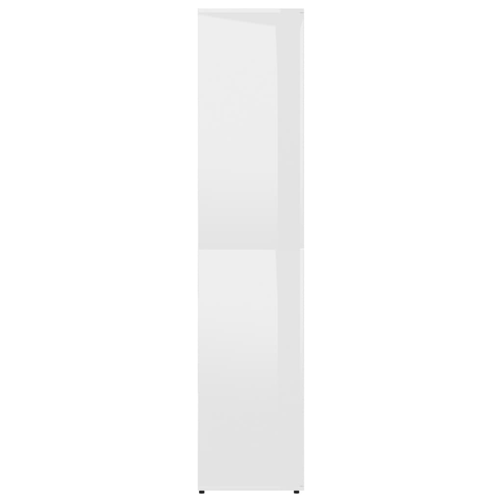 vidaXL Shoe Cabinet High Gloss White 31.5"x15.4"x70.1" Chipboard