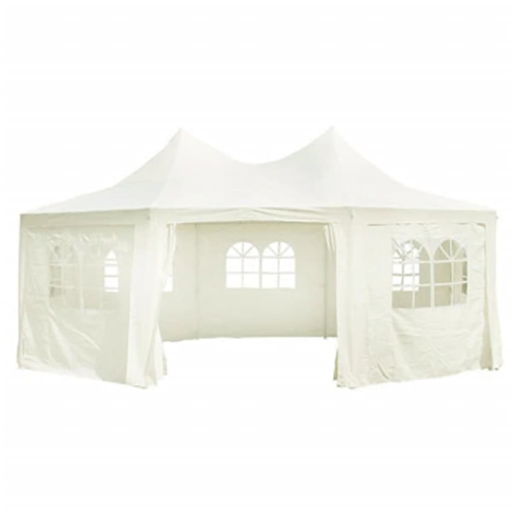 vidaXL Octagonal Party Tent Cream 19.7'x14.4'x11.5'