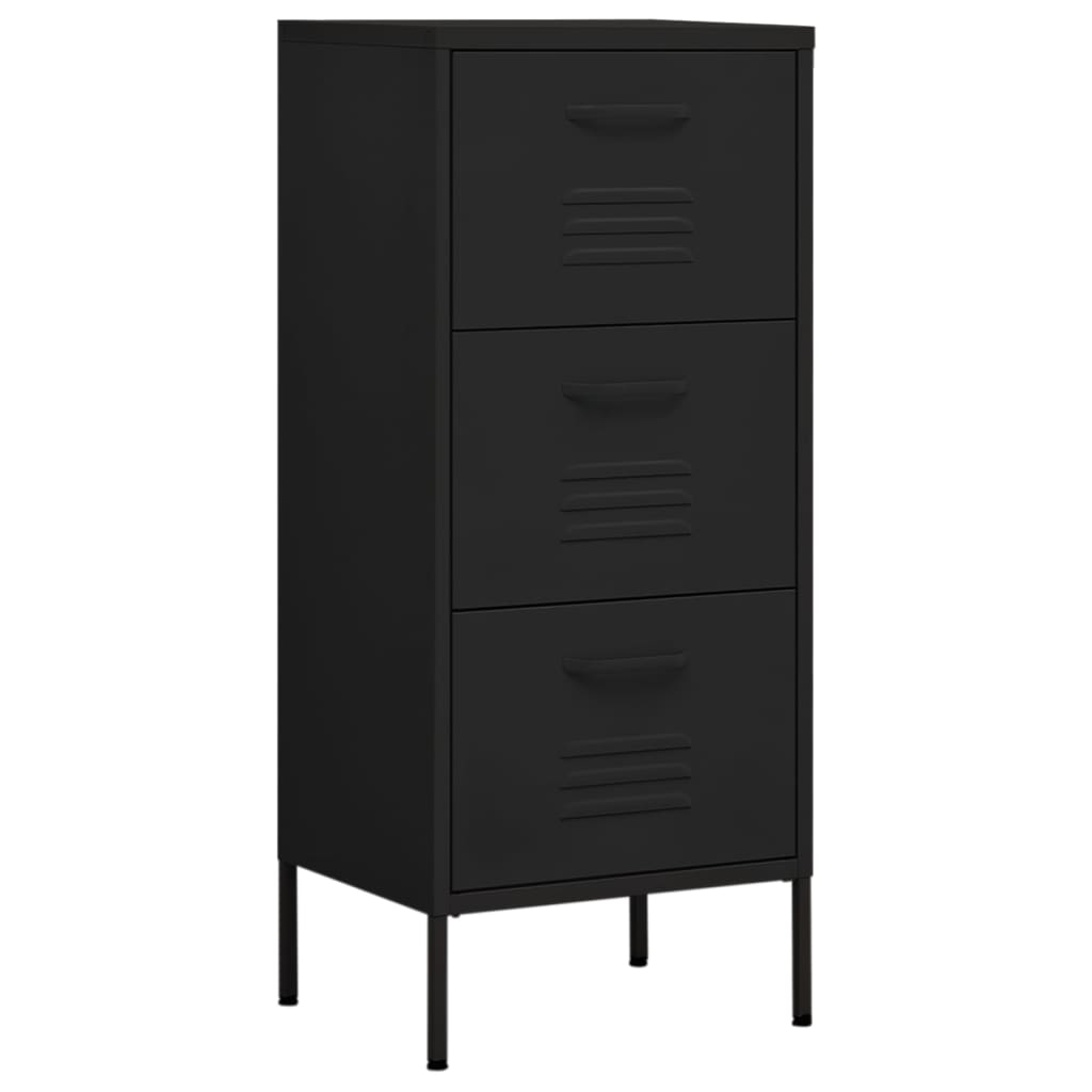 vidaXL Storage Cabinet Black 16.7"x13.8"x40" Steel