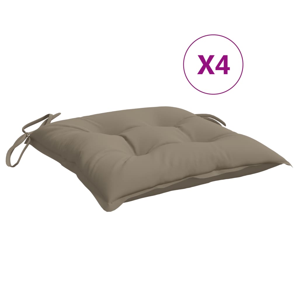 vidaXL Chair Cushions 4 pcs Taupe 15.7"x15.7"x2.8" Oxford Fabric