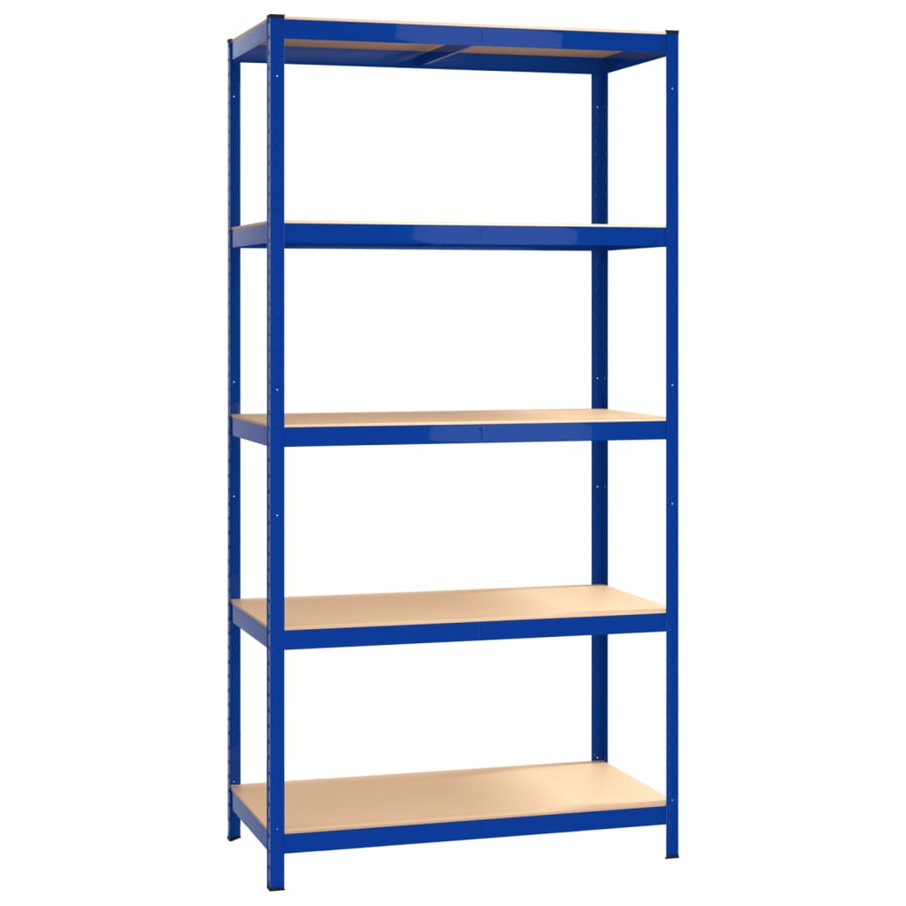 vidaXL 5-Layer Shelves 3 pcs Blue Steel&Engineered Wood
