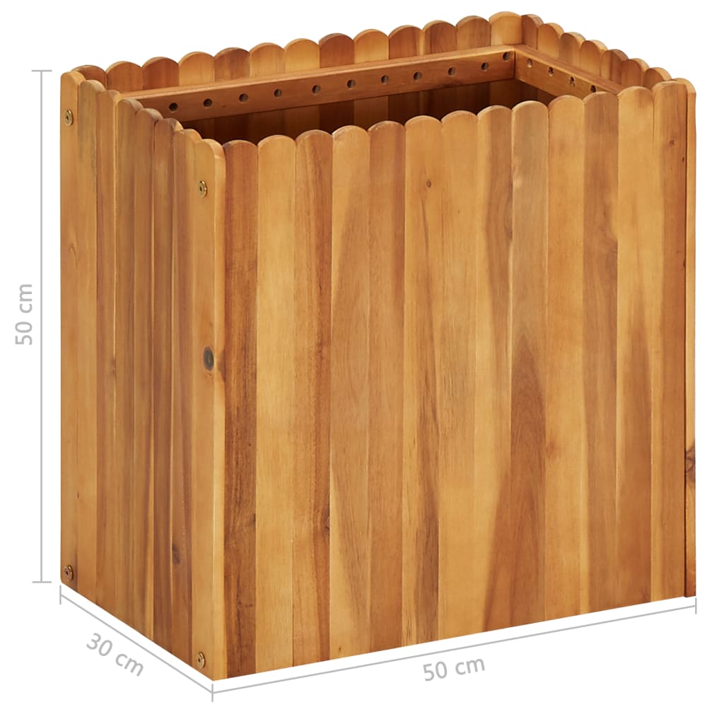 vidaXL Garden Raised Bed 19.6"x11.8"x19.6" Solid Acacia Wood