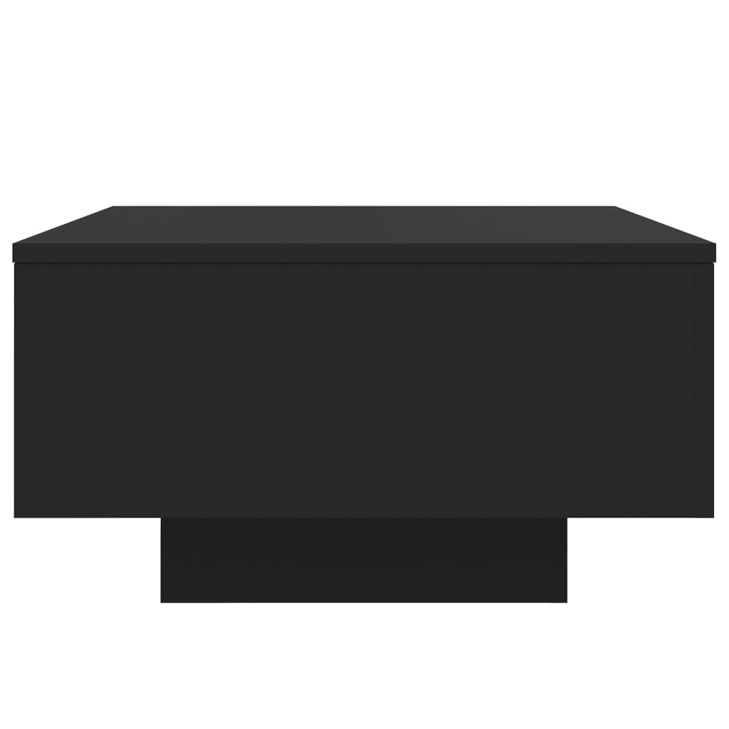 vidaXL Coffee Table with LED Lights Black 21.7"x21.7"x12.2"