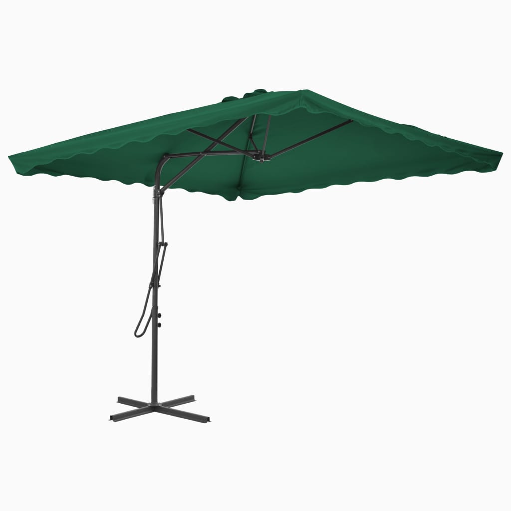 vidaXL Outdoor Parasol with Steel Pole 98.4"x98.4" Green