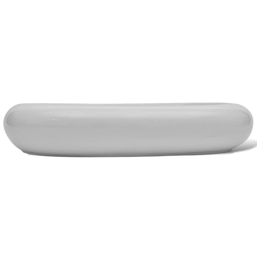 Luxury Ceramic Basin Oval-shaped Sink White 24.8" x 16.5"