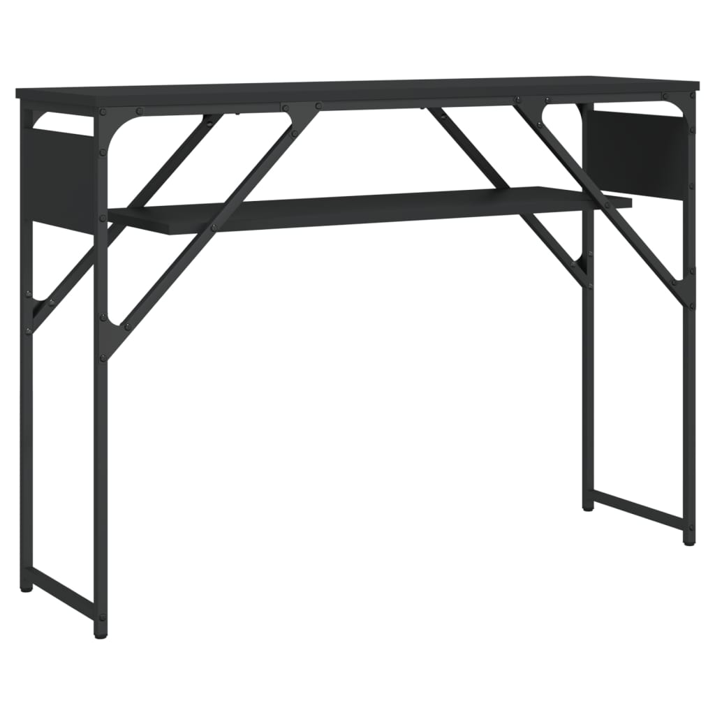 vidaXL Console Table with Shelf Black 41.3"x11.8"x29.5" Engineered Wood
