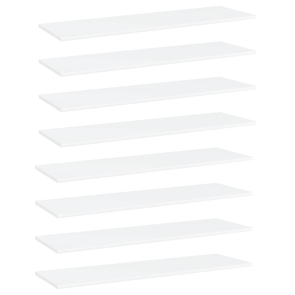 vidaXL Bookshelf Boards 8 pcs White 39.4"x11.8"x0.6" Engineered Wood