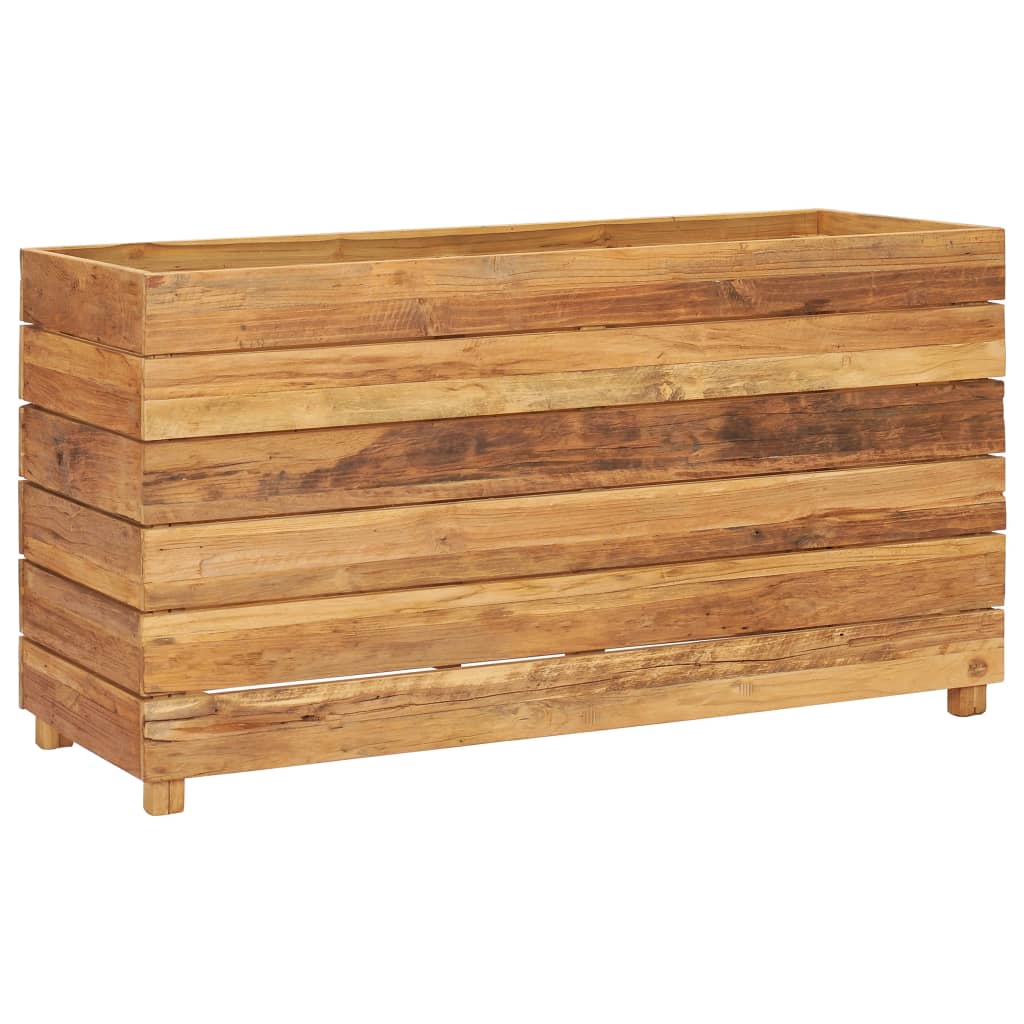 vidaXL Raised Bed 39.4"x15.7"x21.7" Recycled Teak Wood and Steel