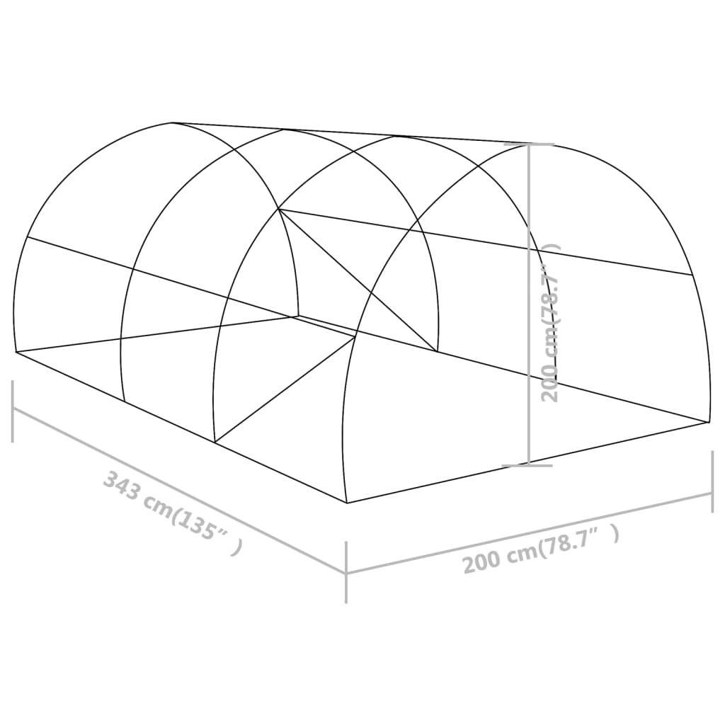 vidaXL Greenhouse 73.8 ft² 135"x78.7"x78.7"