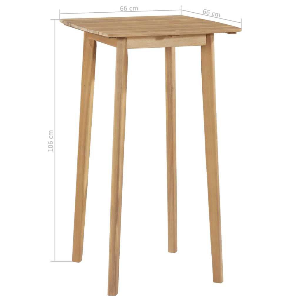 vidaXL Bar Table 23.6"x23.6"x41.3" Solid Acacia Wood