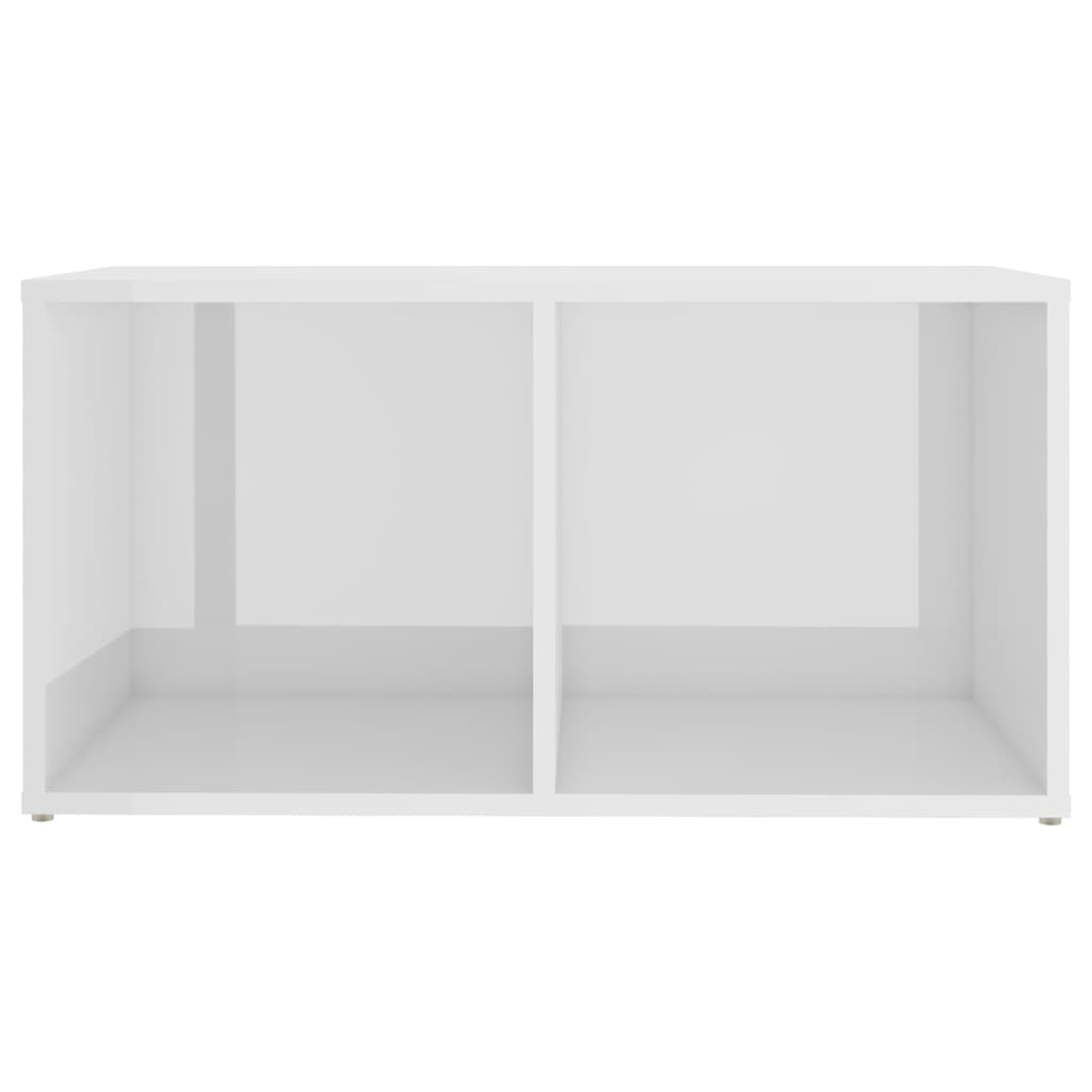 vidaXL TV Cabinet High Gloss White 28.3"x13.8"x14.4" Engineered Wood