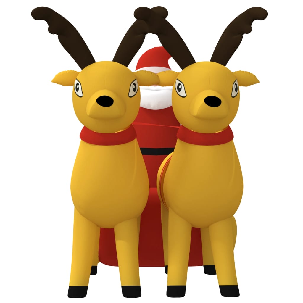 vidaXL Christmas Inflatable Santa and Reindeer Decoration LED 51.2"