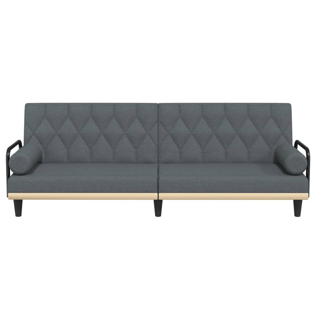 vidaXL Sofa Bed with Armrests Dark Gray Fabric