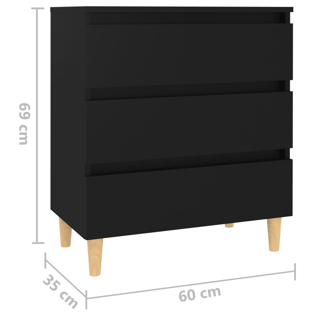 vidaXL Sideboard Black 23.6"x13.8"x27.2" Engineered Wood