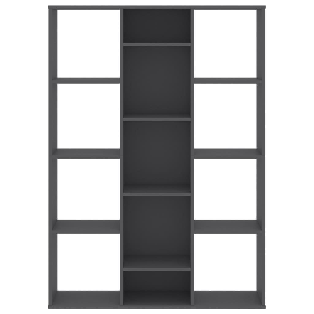 vidaXL Room Divider/Book Cabinet Gray 39.4"x9.4"x55.1" Engineered Wood
