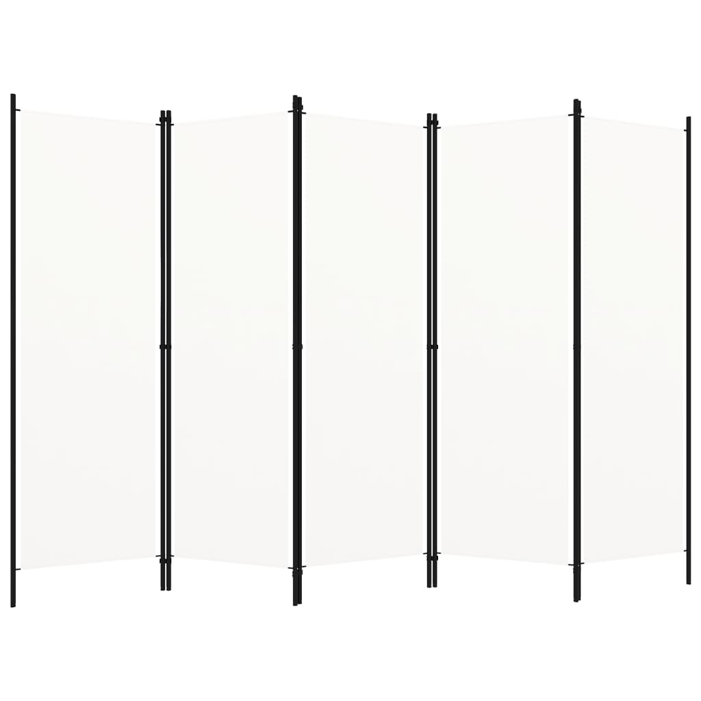 vidaXL 5-Panel Room Divider Cream White 98.4"x70.9"
