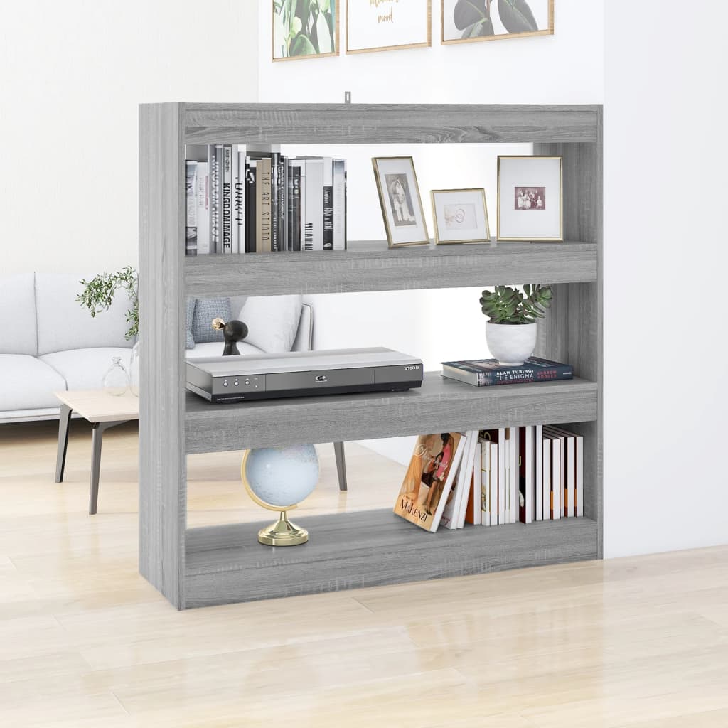 vidaXL Book Cabinet/Room Divider Gray Sonoma 39.4"x11.8"x40.6"
