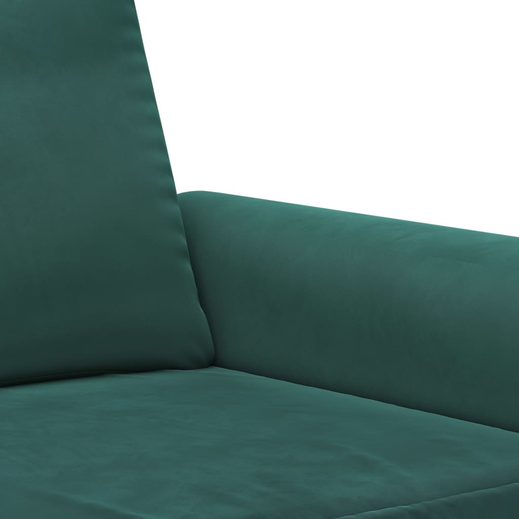 vidaXL 3 Piece Sofa Set with Cushions Dark Green Velvet