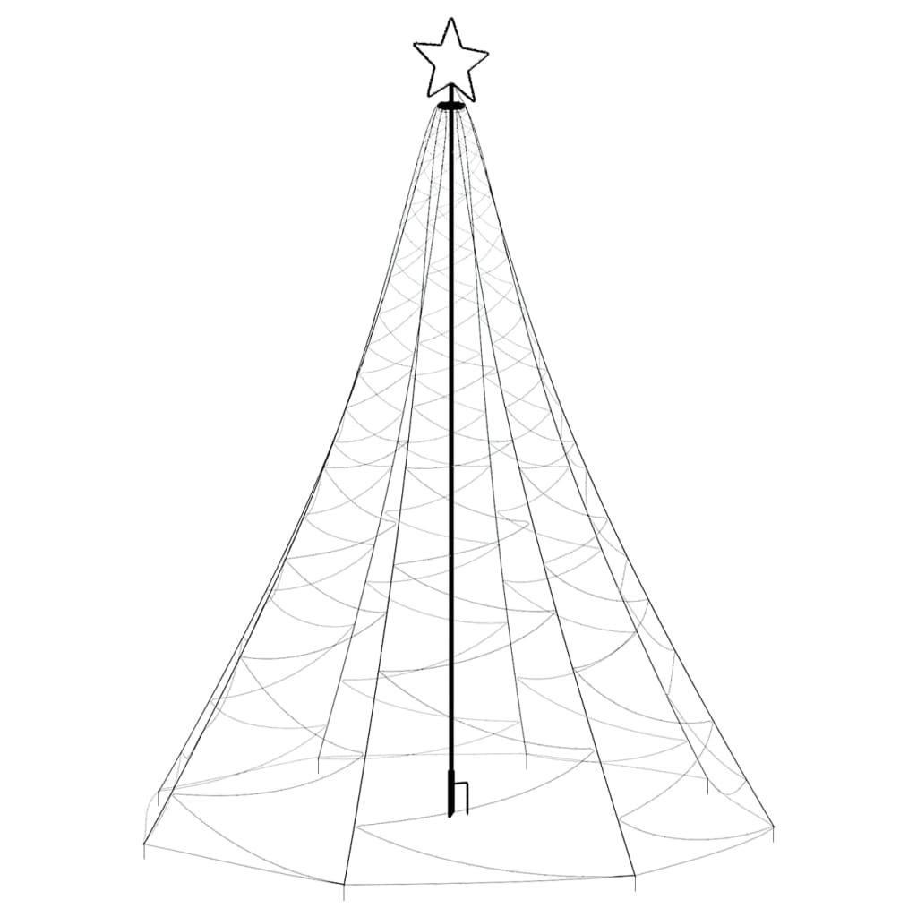 vidaXL Christmas Tree with Metal Post 500 LEDs Cold White 10 ft