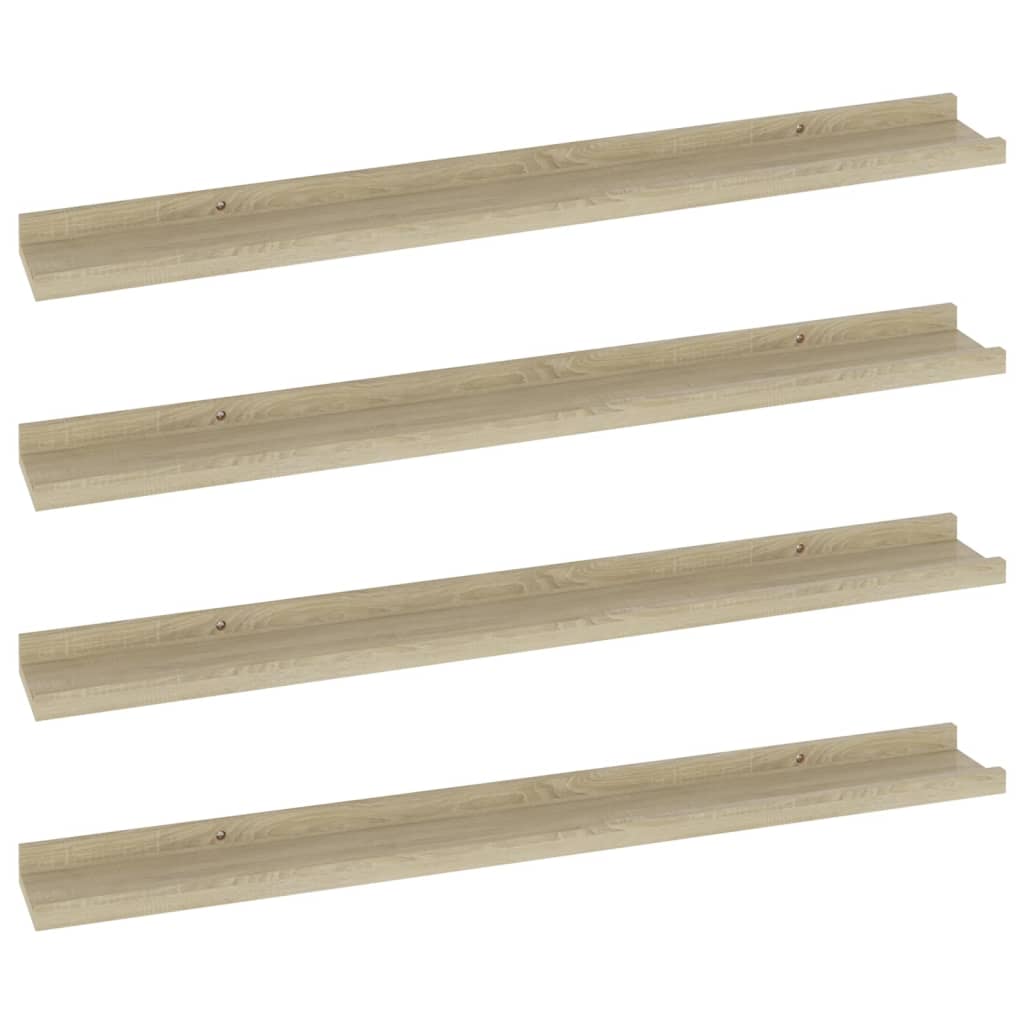 vidaXL Wall Shelves 4 pcs Sonoma Oak 31.5"x3.5"x1.2"