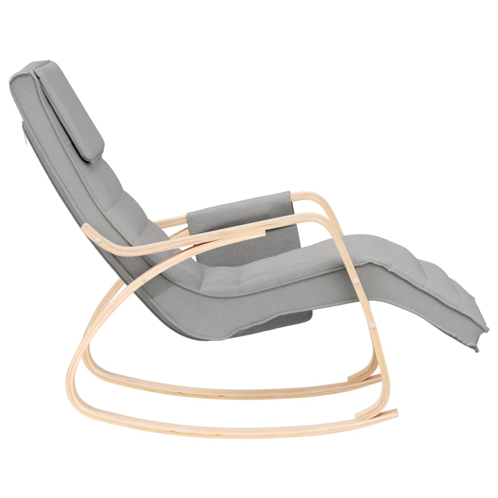 vidaXL Rocking Chair Light Gray Fabric
