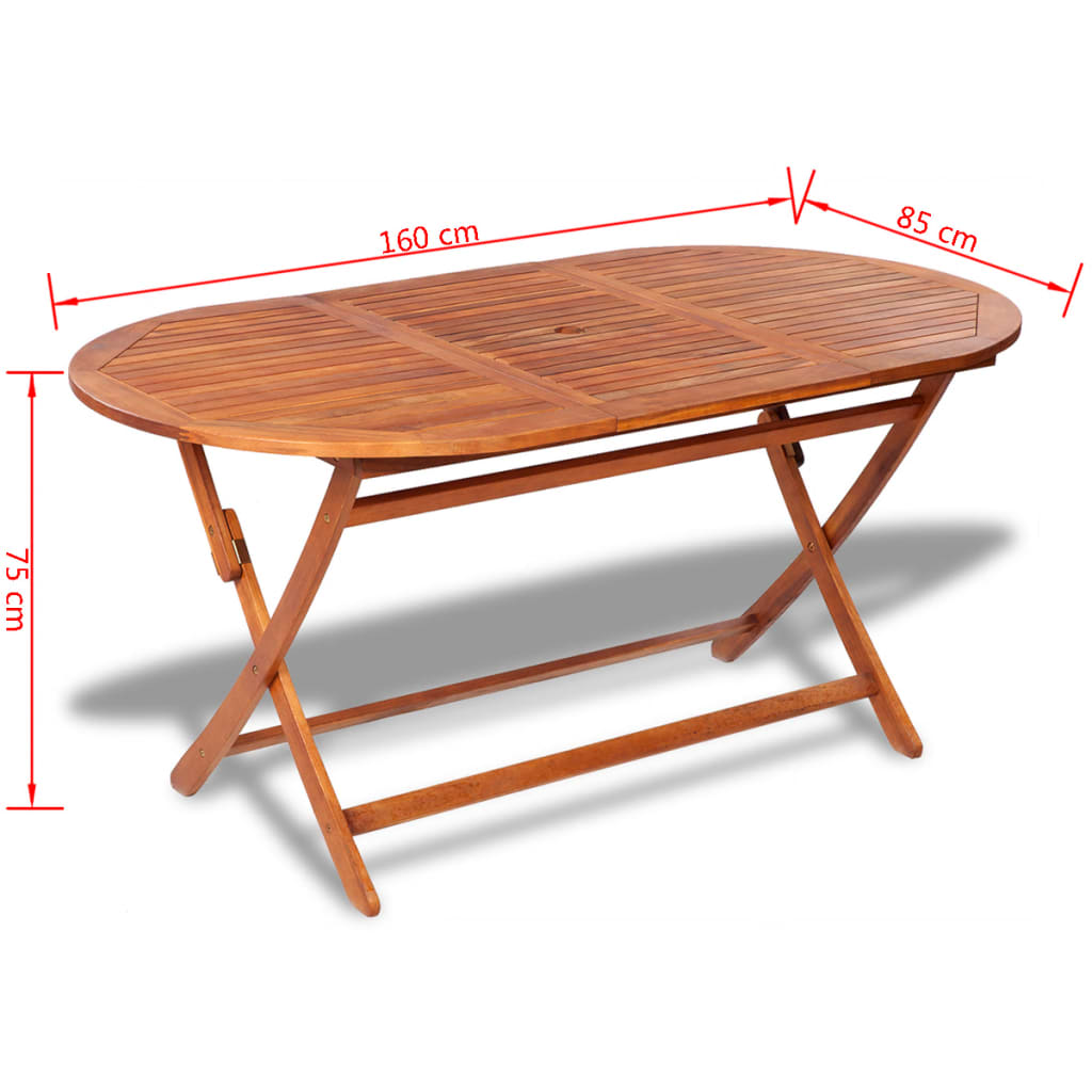 vidaXL Patio Table 62.9"x33.4"x29.5" Solid Acacia Wood