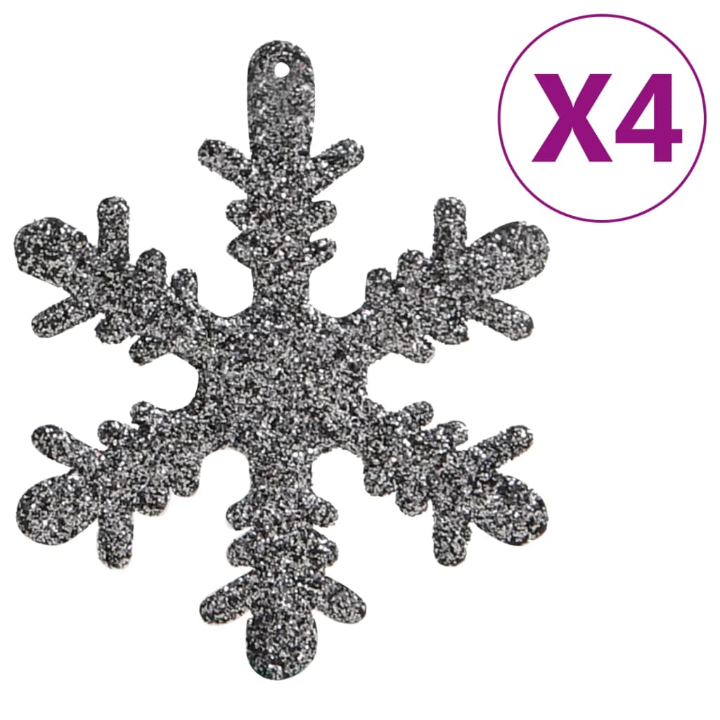 vidaXL 111 Piece Christmas Bauble Set White and Gray Polystyrene