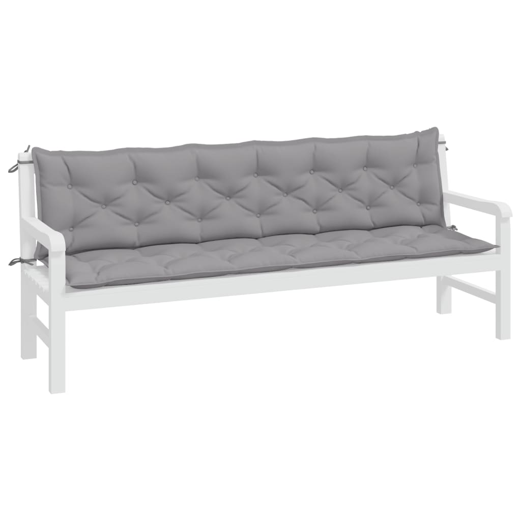vidaXL Garden Bench Cushions 2pcs Gray 78.7"x19.7"x2.8" Oxford Fabric