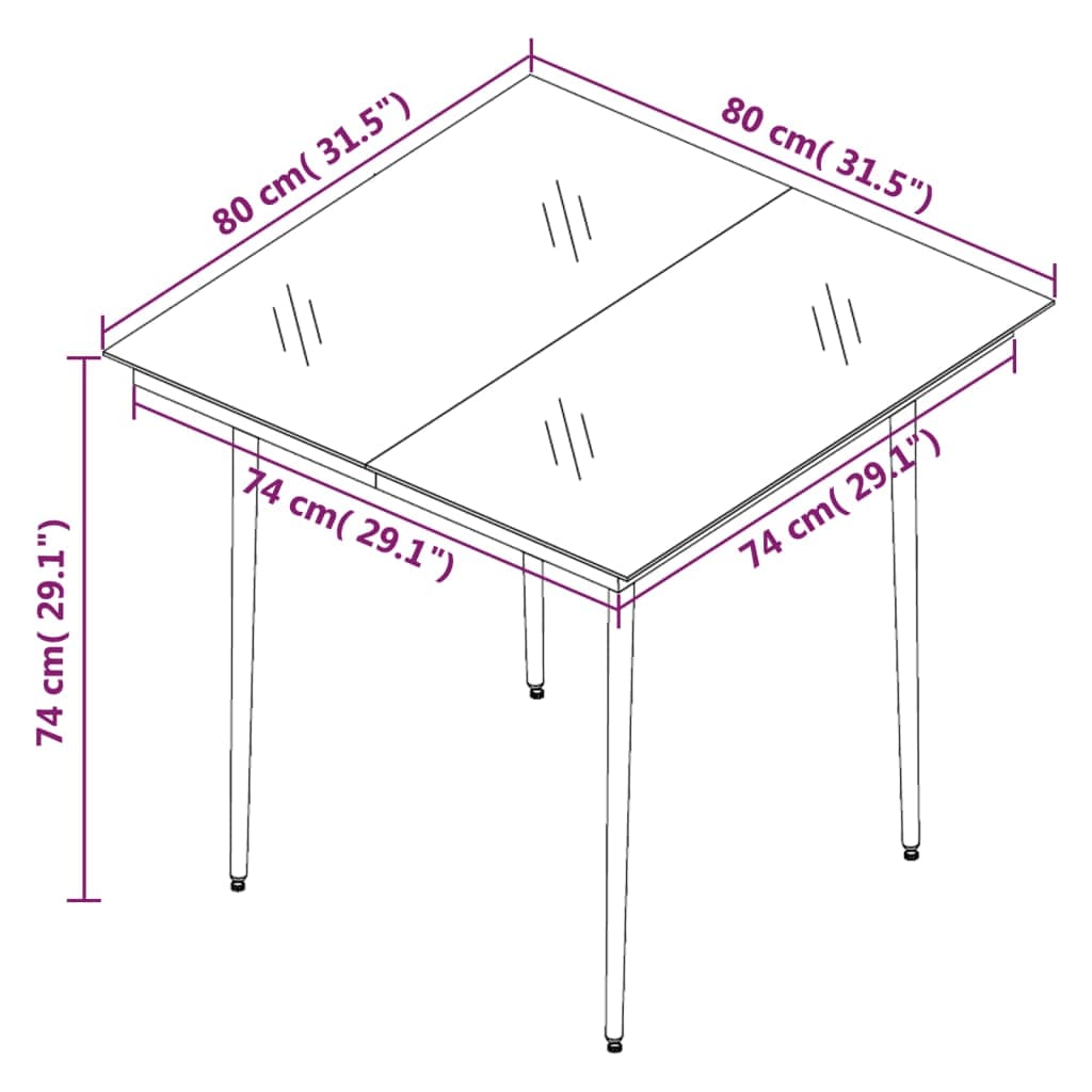 vidaXL 5 Piece Patio Dining Set Black