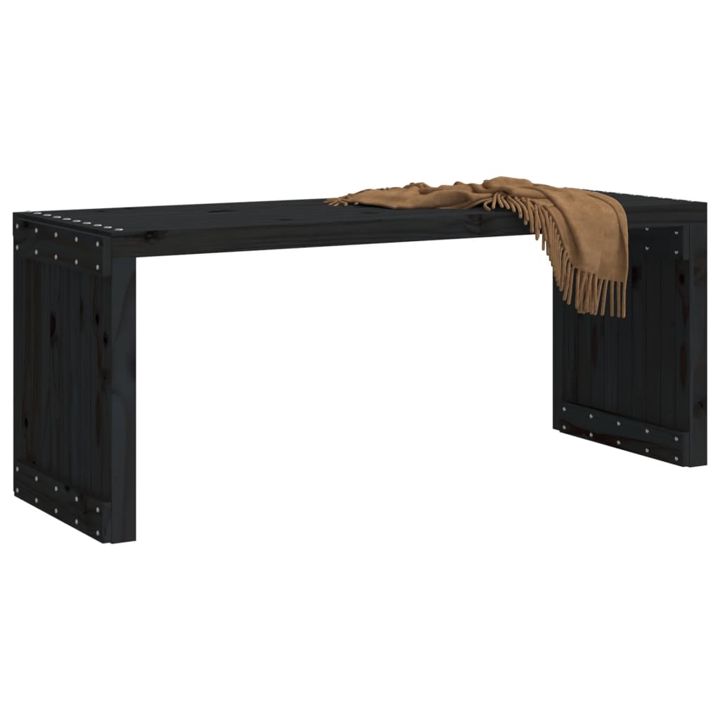 vidaXL Patio Bench Extendable Black 83.7"x15.9"x17.7" Solid Wood Pine