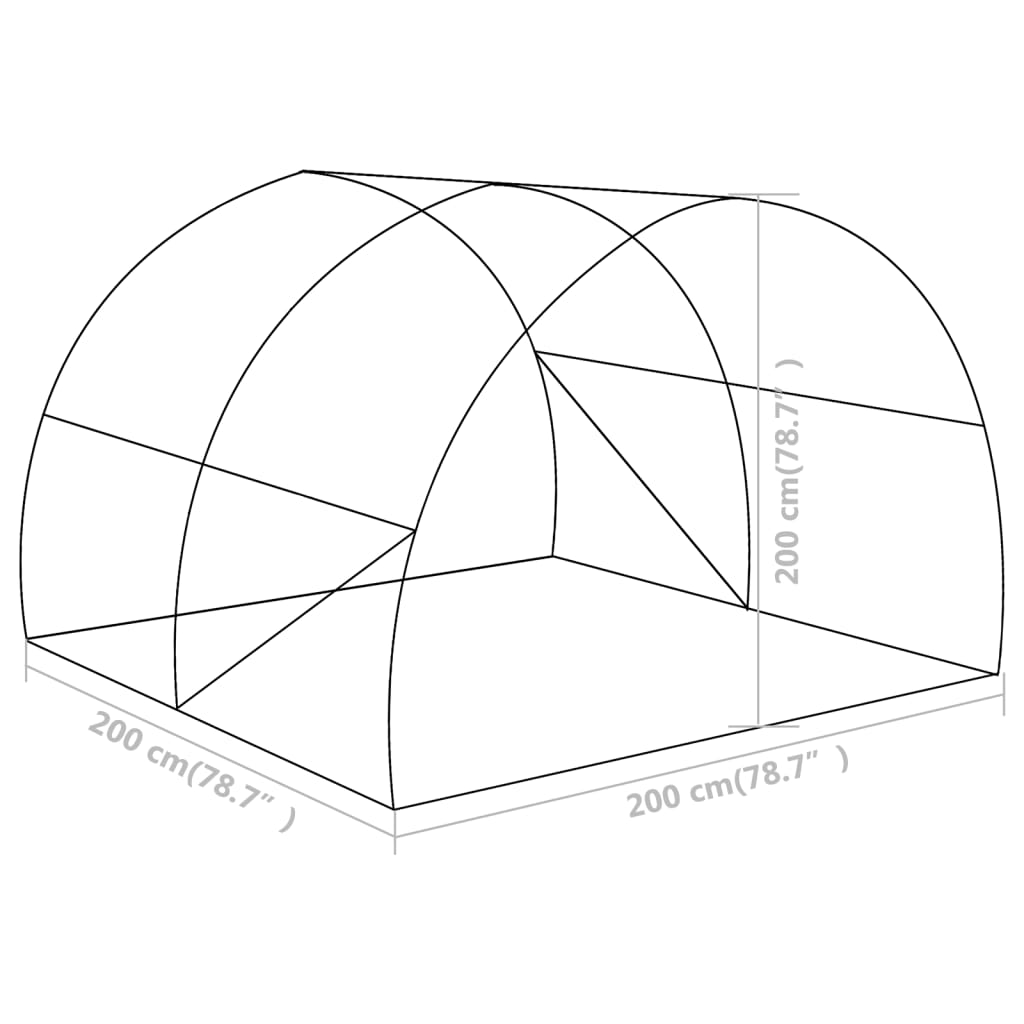 vidaXL Greenhouse 43.1 ft² 78.7"x78.7"x78.7"