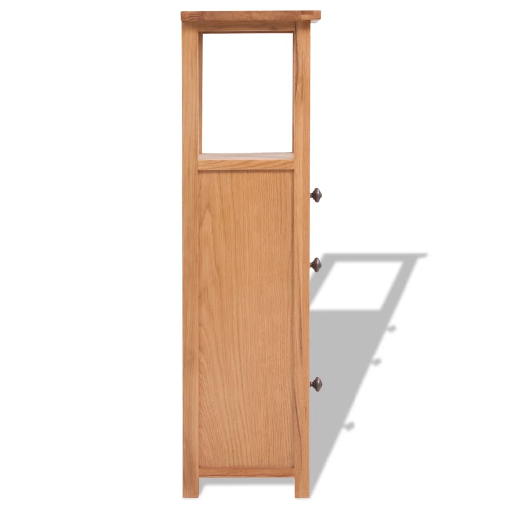 vidaXL Corner Cabinet Solid Oak Wood 10.2"x10.2"x37" Brown