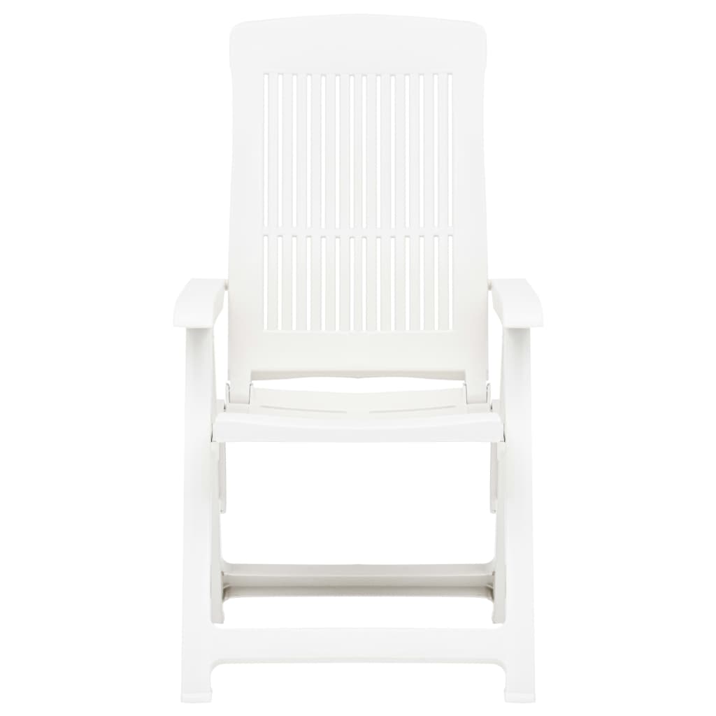 vidaXL Patio Reclining Chairs 2 pcs Plastic White