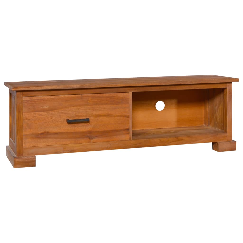 vidaXL TV Cabinet 44.1"x11.8"x14.6" Solid Teak Wood
