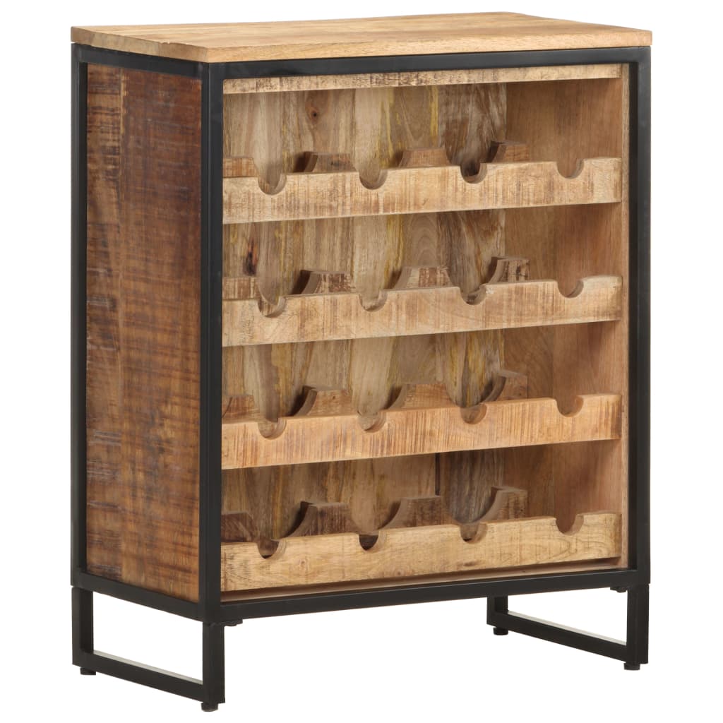 vidaXL Wine Cabinet 24.4"x13"x30.9" Rough Mango Wood