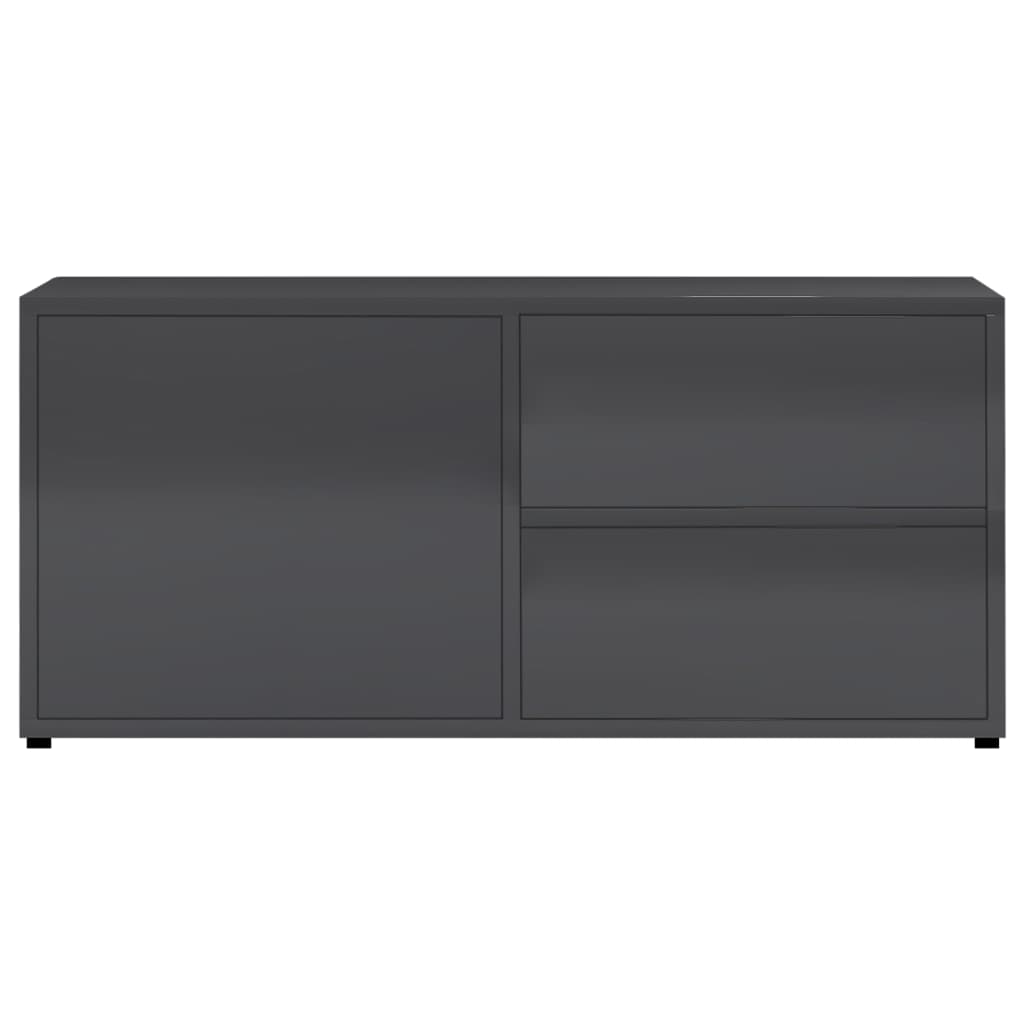 vidaXL TV Cabinet High Gloss Gray 31.5"x13.4"x14.2" Chipboard