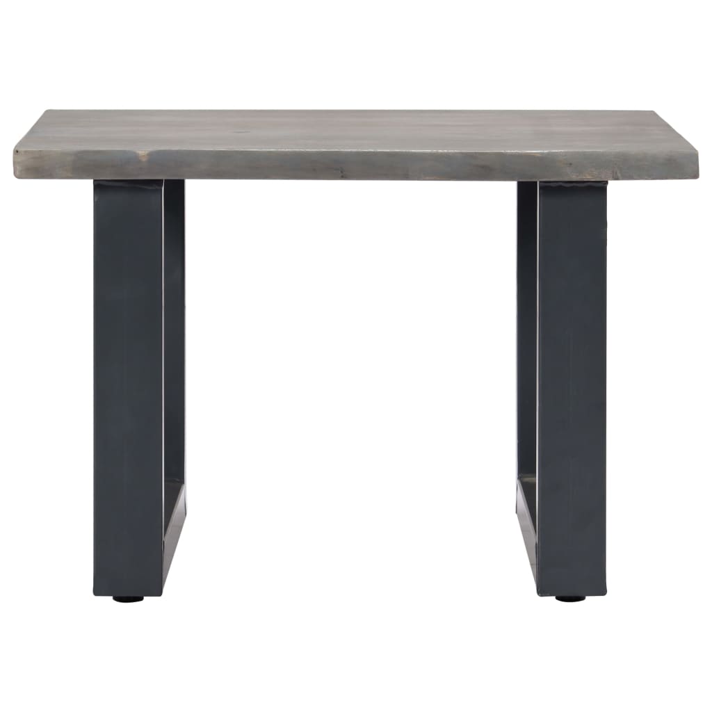 vidaXL Coffee Table with Live Edges Gray 23.6"x23.6"x15.7"