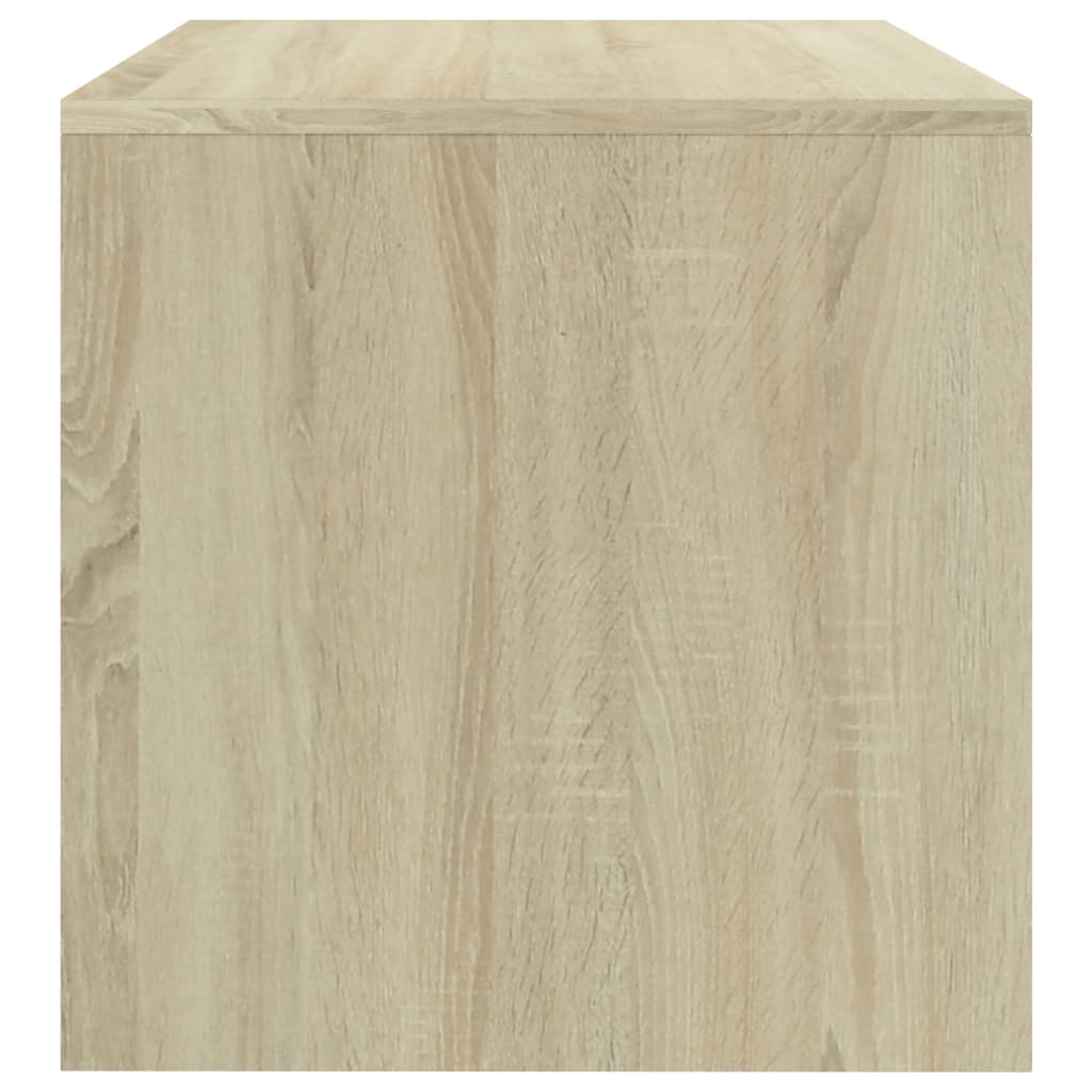 vidaXL TV Stand White and Sonoma Oak 39.4"x15.7"x15.7" Engineered Wood