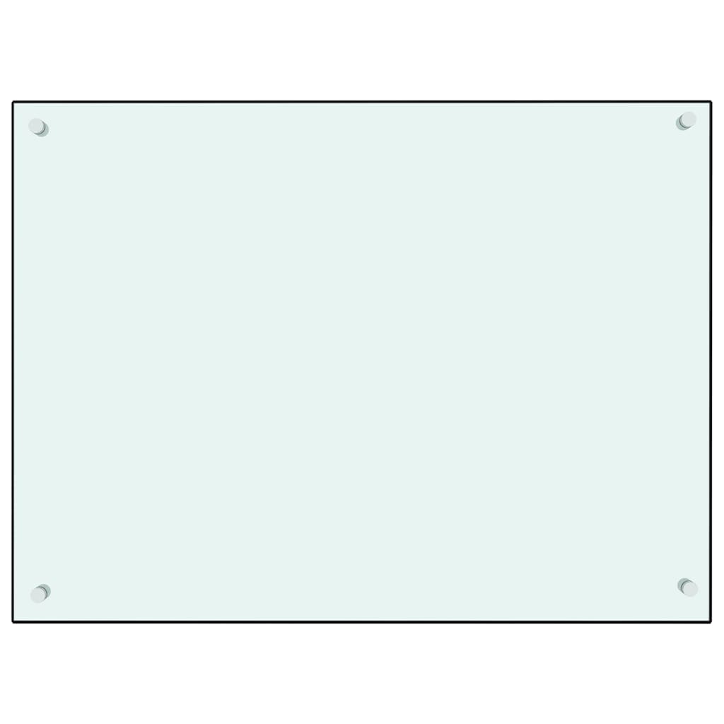 vidaXL Kitchen Backsplash White 31.5"x23.6" Tempered Glass