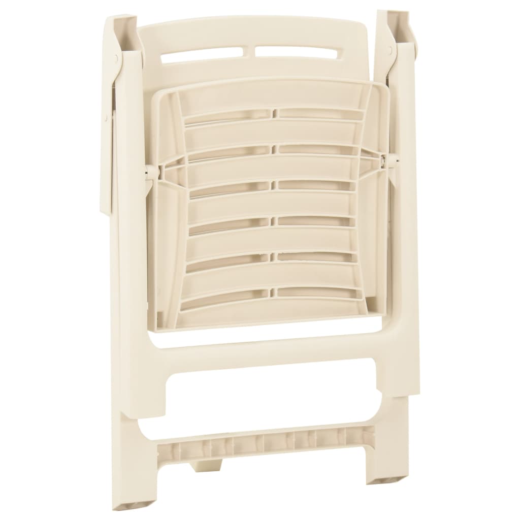 vidaXL Patio Chairs 4 pcs Plastic White