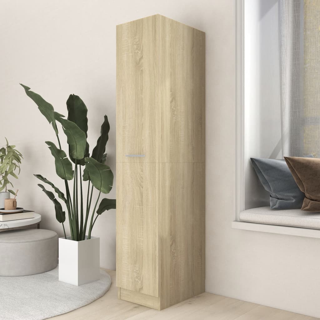 vidaXL Apothecary Cabinet Sonoma Oak 11.8"x16.7"x59.1" Engineered Wood