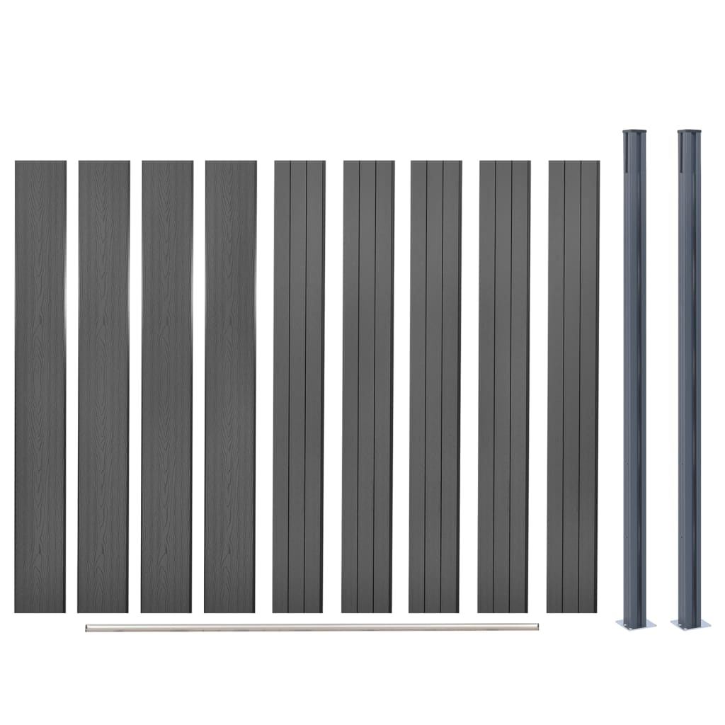 vidaXL Fence Panel Set Gray 70.9"x73.2" WPC