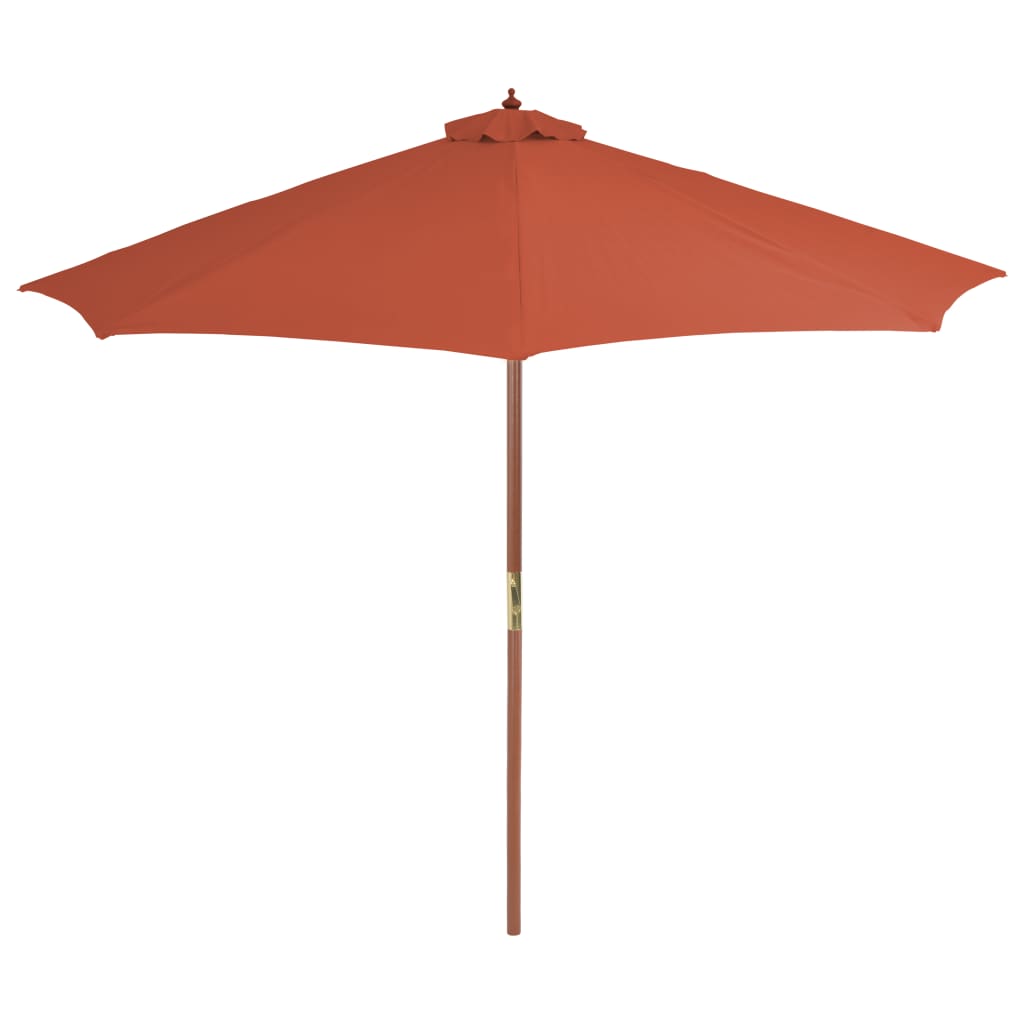 vidaXL Outdoor Parasol with Wooden Pole 118.1" Terracotta