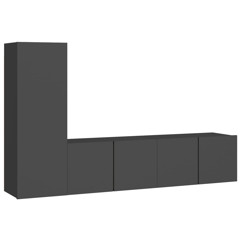 vidaXL 3 Piece TV Stand Set Gray Engineered Wood